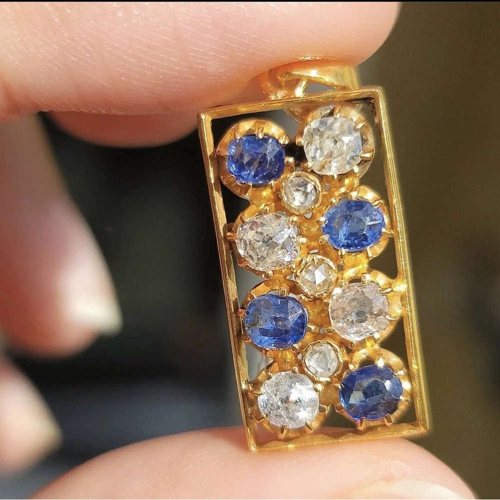 Elegant Gold and Blue Pendant